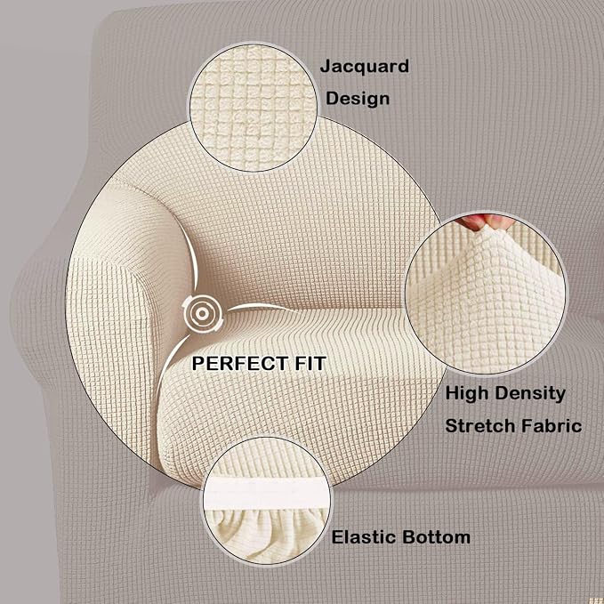 Turquoize 2 Piece Chair Covers for Living Room Armchair Cover Armchair - Image 3