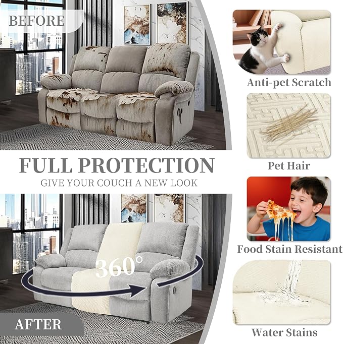 100% Waterproof Sectional Recliner Couch Covers - Image 6
