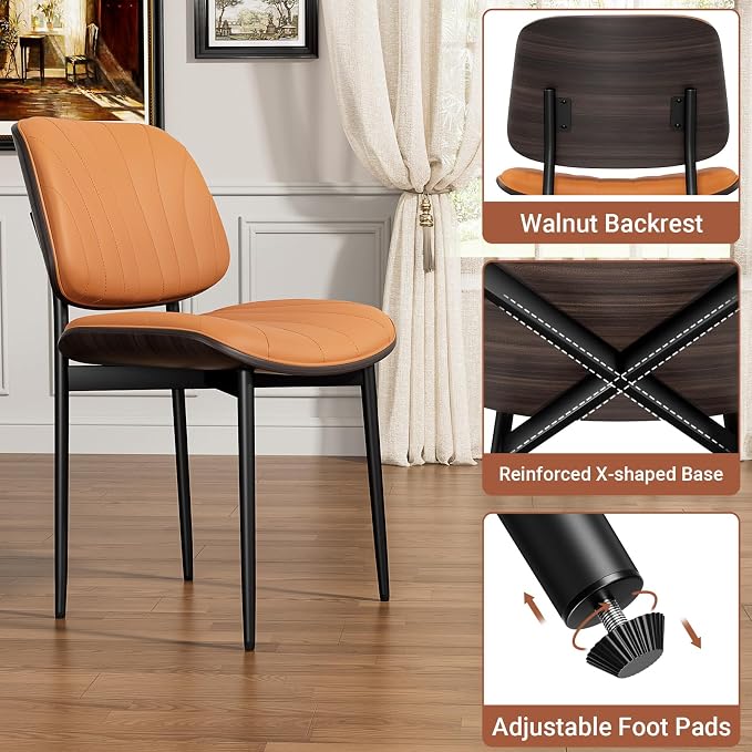 YaFiti Dining Chairs Set of 6, Mid Century Modern Dining Room and Kitchen Chairs - Image 4