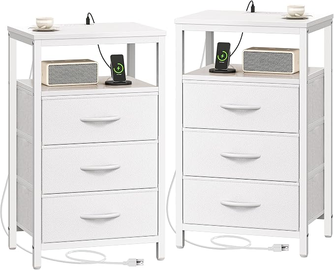 Huuger Nightstands Set of 2, 27.6 Inch End Tables by Huuger