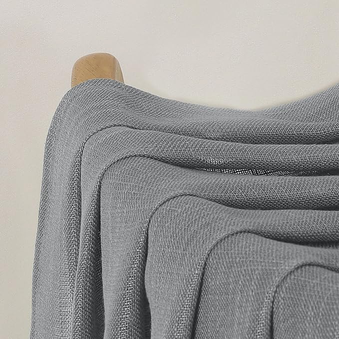 Chyhomenyc Charcoal Grey Semi Sheer Curtains 96 Inches Long 2 Panels - Image 9