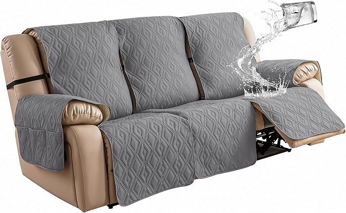 Genina Waterproof Couch Cover for Reclining Couch 3 Seater Non-Slip, Washable by Genina