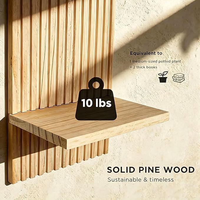 LIYAOLI Boho Wall Shelf Set of 2-15 x 8.6 Inch Arched Wooden Hanging Shelves - Image 3