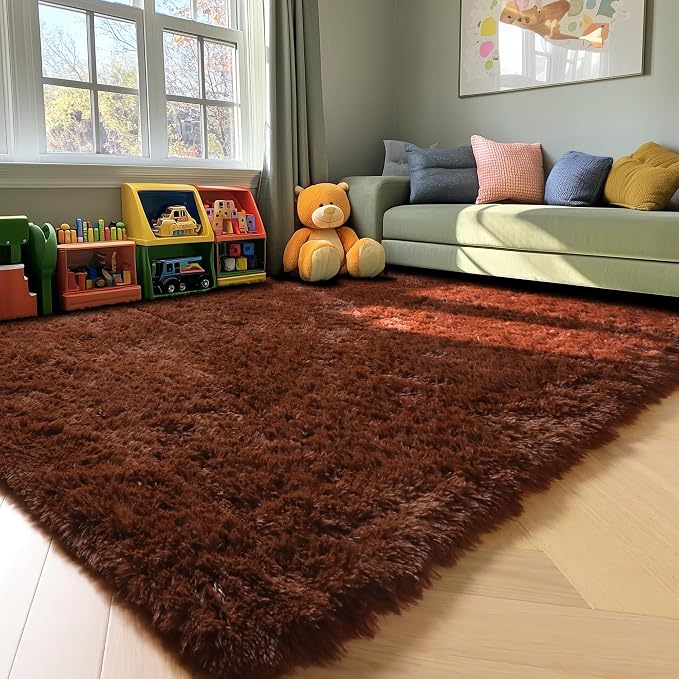 ONASAR Brown Area Rugs for Bedroom Living Room, Fluffy 4x6 Indoor Bedside Floor - Image 8
