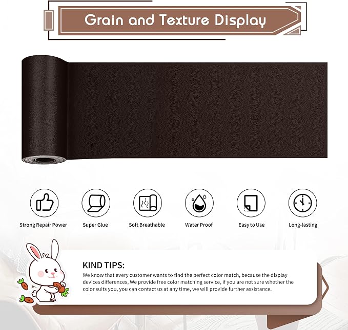 KING MOUNTAIN Leather Repair Patch, 4 x 63 Inches self Adhesive Leather Repair - Image 2