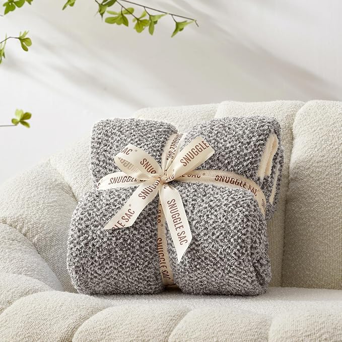Snuggle Sac Grey Throw Blankets - Image 5