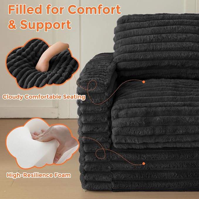MAXYOYO Kids Bean Bag Chair, Comfy Faux Fur Bean Bag Sofa - Image 7