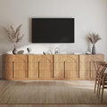 BELLEZE Set of 4 Bookcase with 3 Drawers, Modern Book Shelf with Wide Wooden by BELLEZE