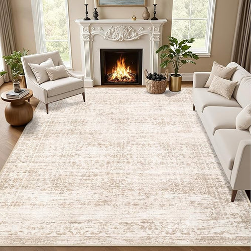 Area Rugs 10x12 Living Room Rug: Washable Rug Soft Vintage Boho Carpet Indoor by EXPEDIX