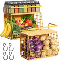 Magnetic Shelf for Fridge with Wood Lid, Fruit Potato and Onion Storage Bins by Ofiray-home