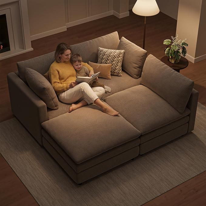 97" Cloud Couches for Living Room, 29.1" Deep Seat Modular Sectional Sofa - Image 5