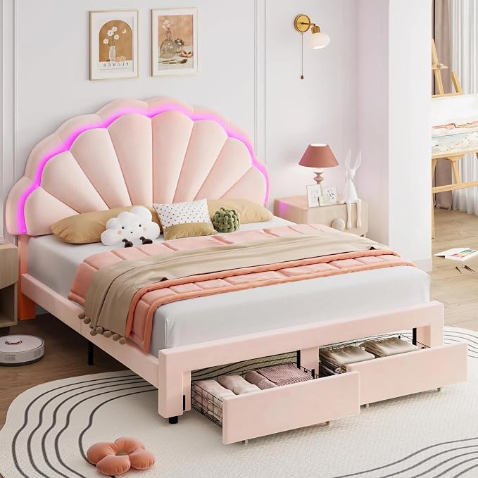 HIFIT Queen Upholstered Smart LED Bed Frame - Image 3