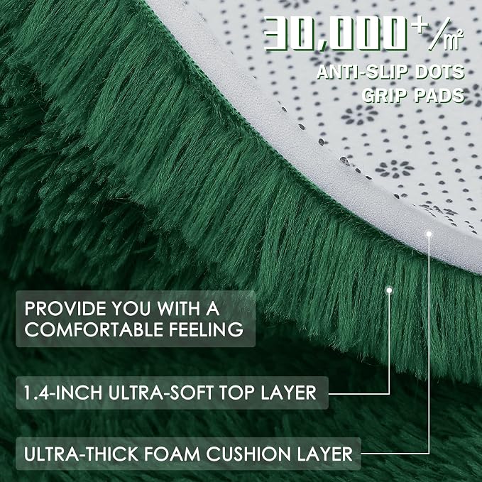 OLANLY 2x3 Machine Washable Small Bedside Rug, Soft Fluffy Shaggy Entryway - Image 7