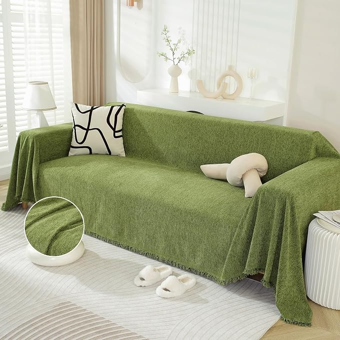 DREAMINGO Sofa Covers Washable Chenille Couch Cover Blanket Modern Style Living by DREAMINGO