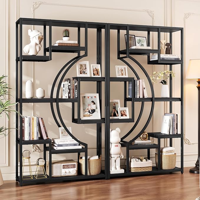 HolliWill 70.8" Tall Bookshelves Set of 2, Bedroom –Metal Frame & Anti-Tip & - Image 4