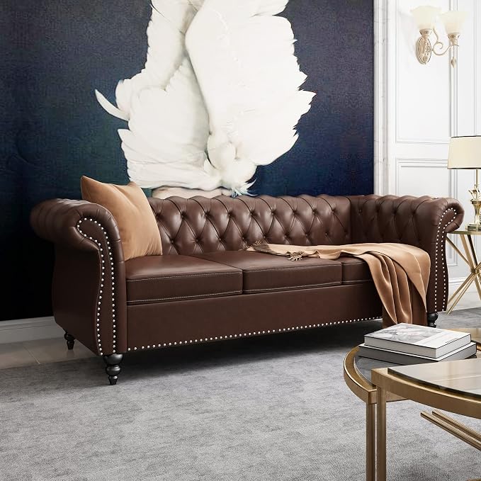 QHITTY 2 Piece Living Room Set, Sectional Chesterfield Sofa Chair Contemporary - Image 8