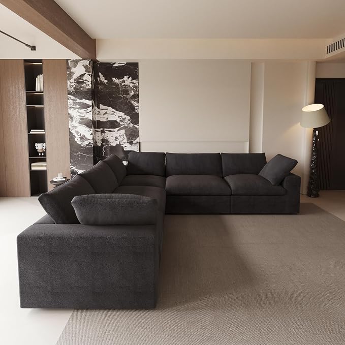Cloud Modular Sectional Sofa Couch, 120.45" V Shaped Convertible Couches - Image 3