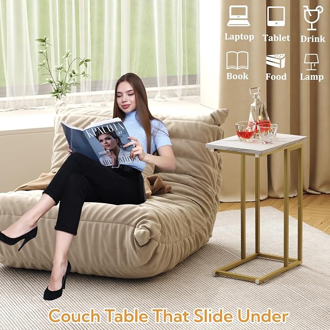 Function Home C Shaped End Table, Small Side Tables - Image 8