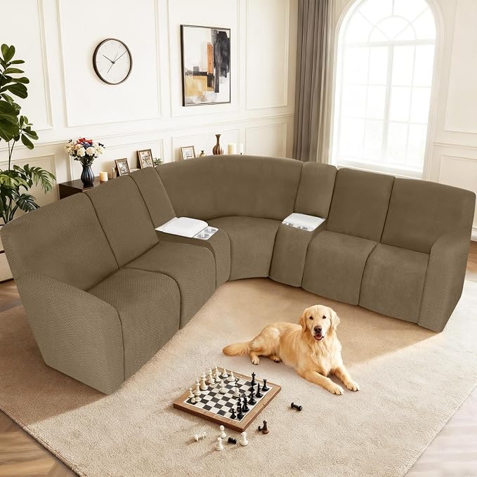 ALIECOM 100% Waterproof Recliner Sectional Couch Covers L Shape Stretch Corner - Image 2