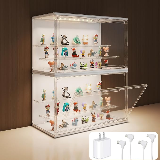 Clear Display Case for Collectibles, 3-Tier Adjustable Figure Display Case by Unknown