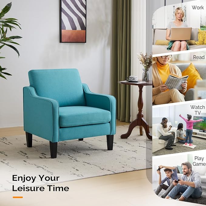VINGLI Accent Chairs for Living Room Mid Century Modern Chair Sofa Chair - Image 8