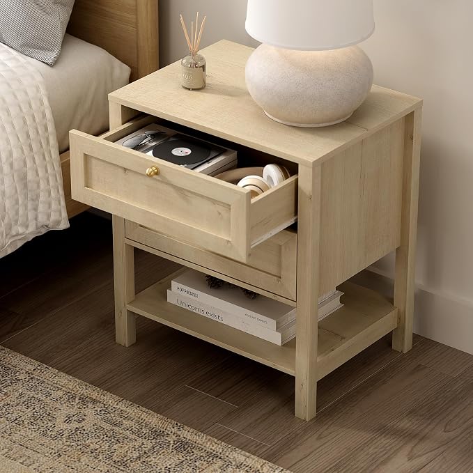 EYYTHUNG Farmhouse Nightstand Set of 2, Wooden Farmhouse Floor Night Stand - Image 7