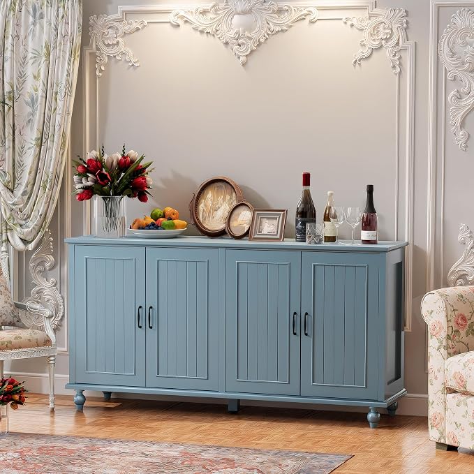 Scurrty Buffet Cabinet with Storage, Buffet with 4 Doors, Sideboard Buffet - Image 4