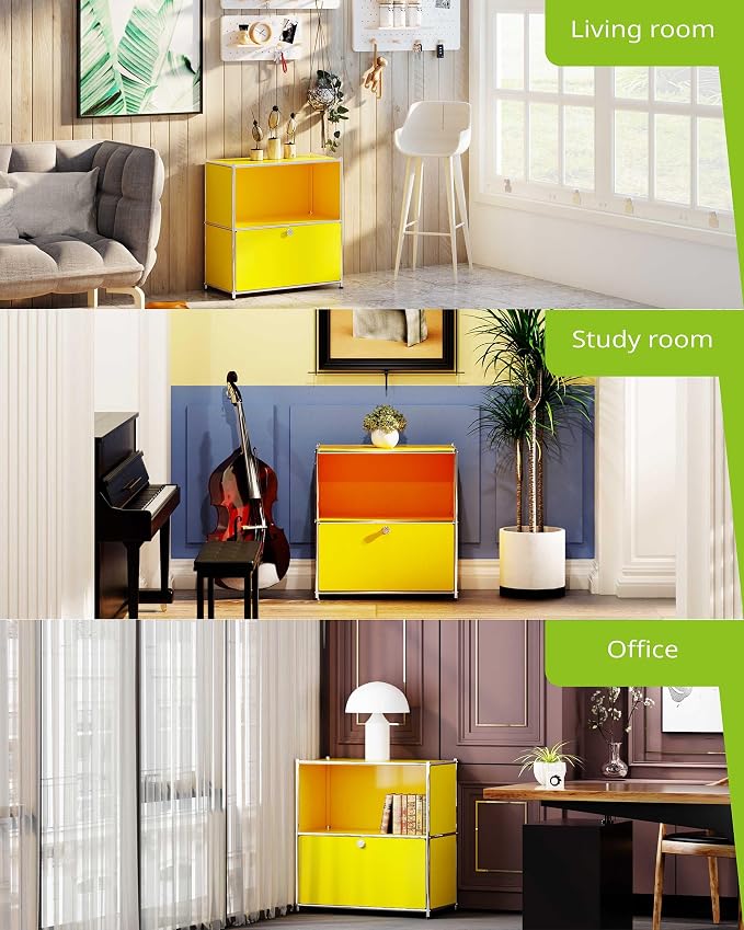 32.5-Inch Flip-Top Side Table & Buffet Cabinet - Image 6