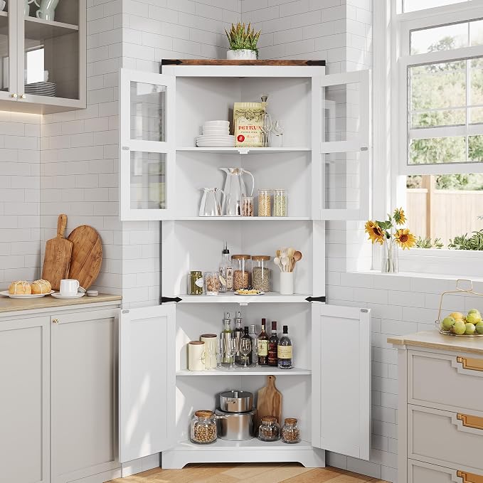 GarveeHome 67 in Tall Corner Storage Cabinet - Image 4
