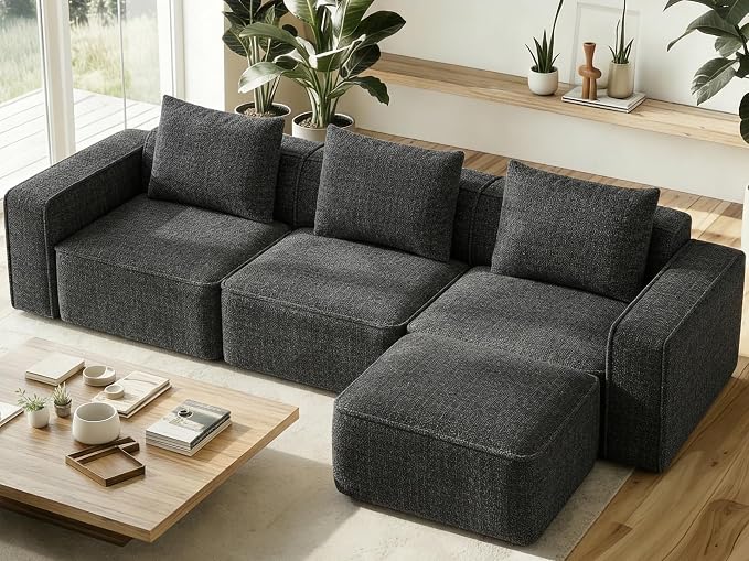 Welzona 103" Modular Sectional Sofa, Minimalist Comfy Cloud Couch Sectional by WelzonaDirect