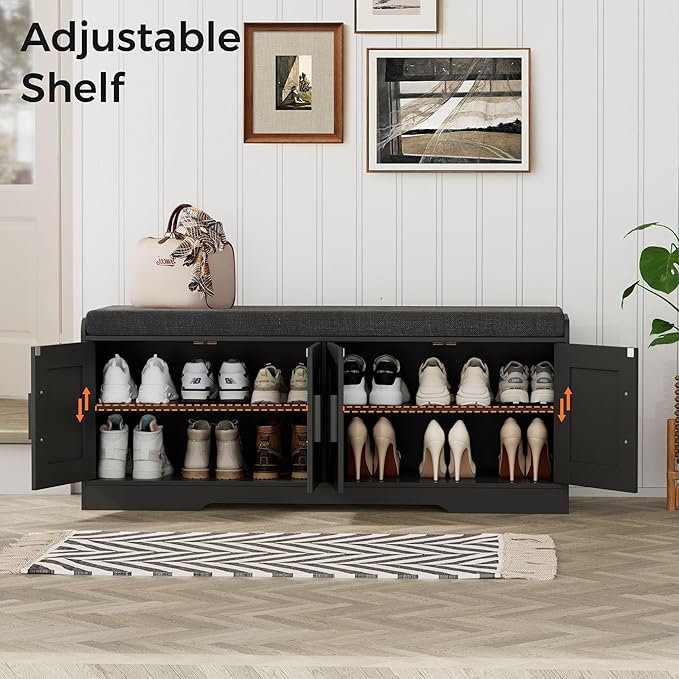 Homleke 2-Tier Storage Bench, Shoe Bench - Image 6