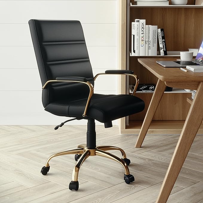 Flash Furniture Whitney Mid-Back Swivel LeatherSoft Desk Chair - Image 2
