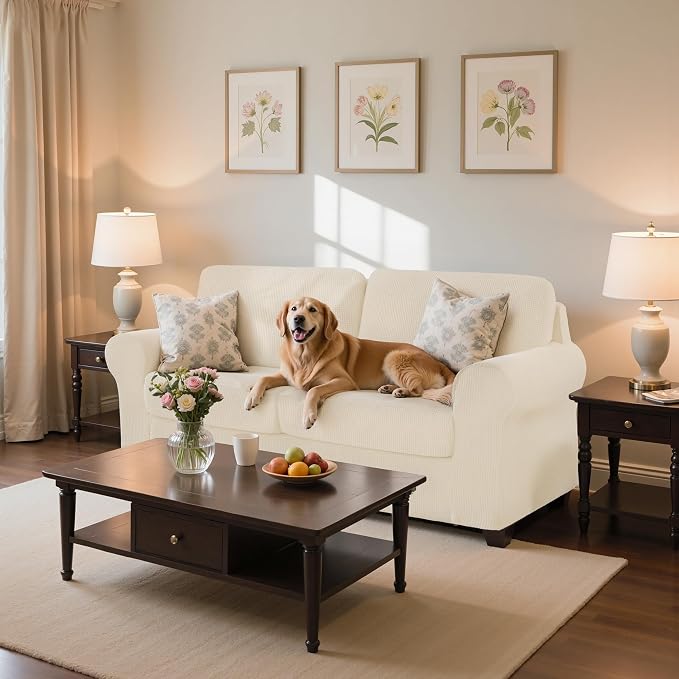 SUBRTEX 3 Pieces Stretch Sofa Slipcover Sets Couch Cover Sets Backrest Cushion - Image 8