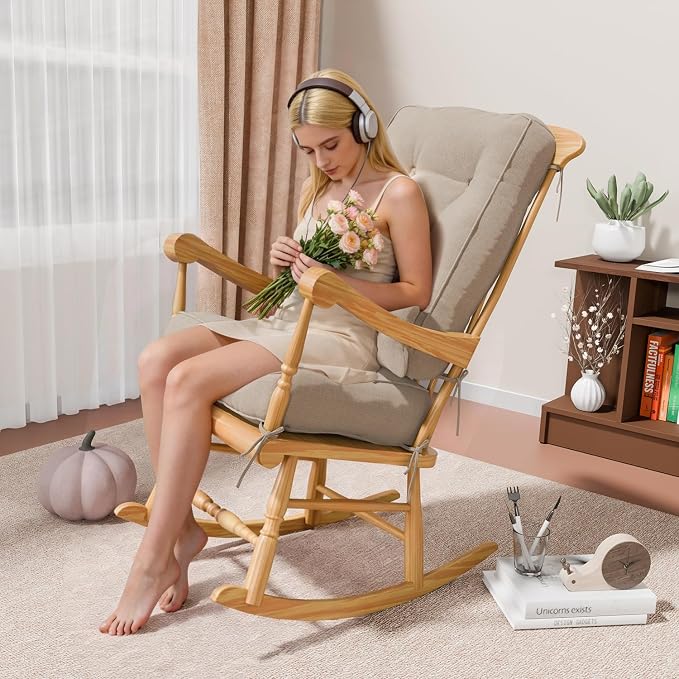 Rocking Chair Cushions with Pillow, Waterproof and Fade-Resistant Thicken - Image 7