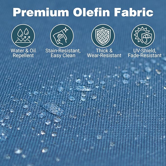 Patio Furniture Set, High Back Rattan Sofa, Weather Resistant Olefin Fabric - Image 4