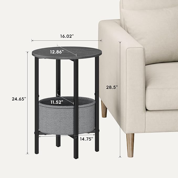 Vagusicc Round Side Table End Table - Image 3