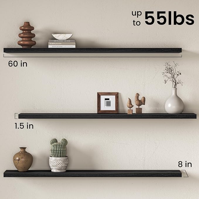 Fun Memories 60Inch Long Floating Shelves, 8 Inch Deep Shelves - Image 3