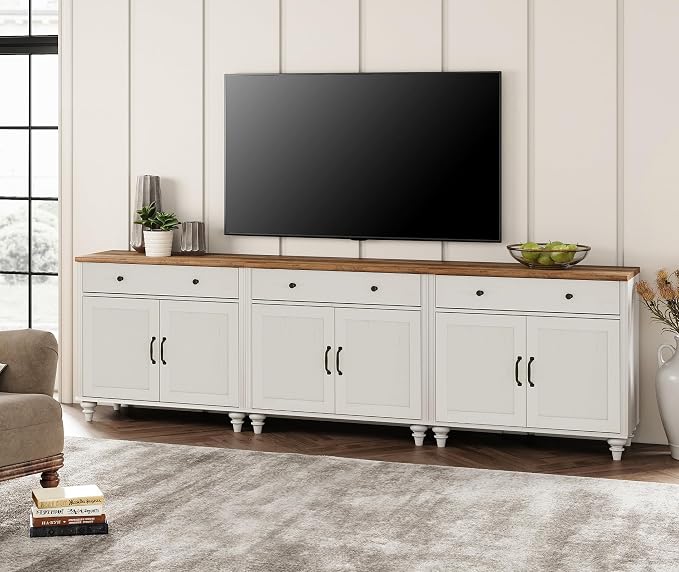 WAMAPT Buffet Cabinet with 6 Doors and 3 Drawers, Large Coffee Bar Table Wood - Image 6