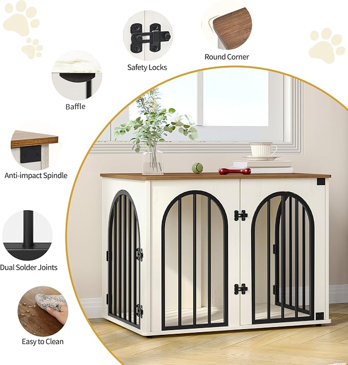 Hzuaneri 31.5'' Wooden Dog Crate Furniture, Indoor Dog Kennel Dogs Cage - Image 7