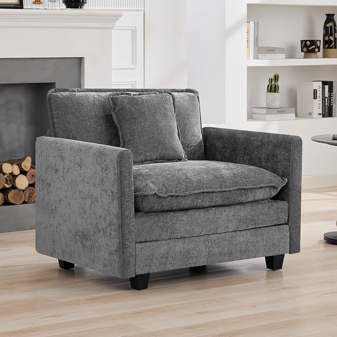 WUTUTUEE 41'' Modern Chenille Oversized Chair, Upholstered Accent Living Room by WUTUTUEE