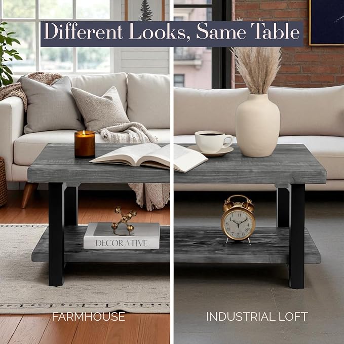 Alaterre Furniture Pomona Living Room 42 Inch Rectangular Solid Wood Coffee - Image 7