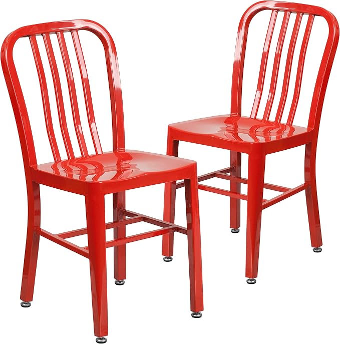 Flash Furniture Gael Indoor/Outdoor Modern Metal Dining Chairs, - Image 3