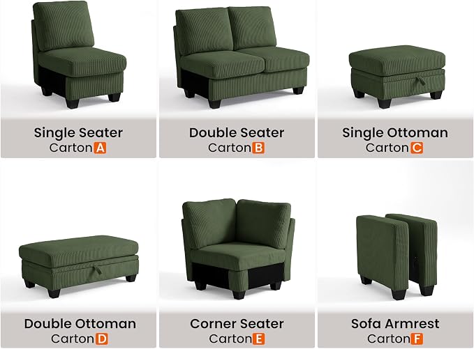CHIC HOUSE Modular Sectional Sofa - Image 3
