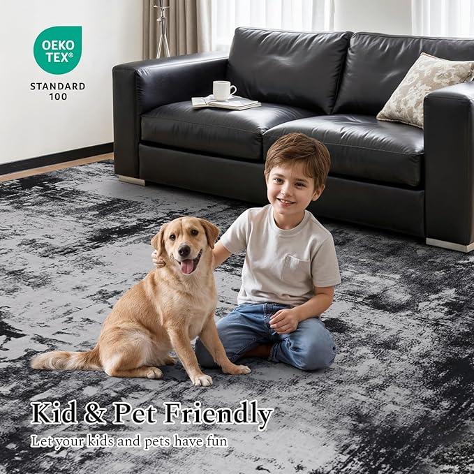 Rugflix 4x6 Area Rugs for Living Room, Washable Large Rug Stain-Resistant Low - Image 6