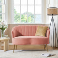 HULALA HOME Velvet Loveseat Sofa by HULALAHOME