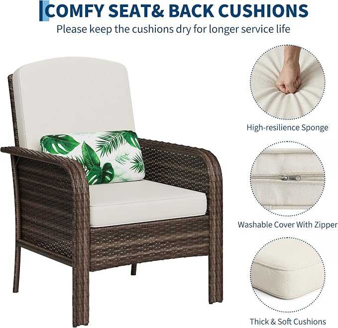 GAOMON 2-Piece Outdoor Patio Furniture Set, Rattan Lounge Chairs - Image 6