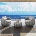 TWT 3 Pieces Aluminum Patio Furniture Set, Hand Woven Textilene Rope Outdoor by TWT