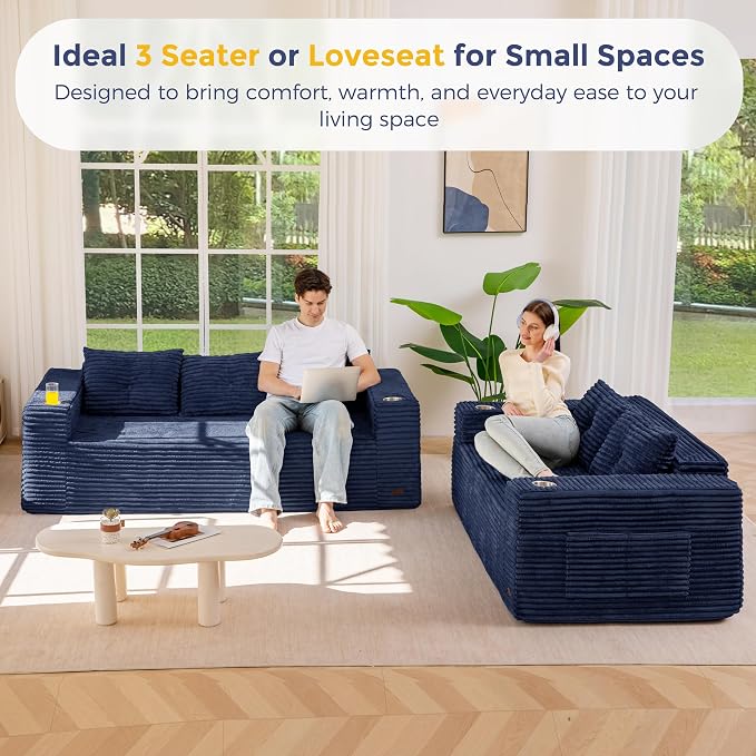 MAXYOYO 79" Oversized Boneless Loveseat Sofa Couch - Image 5