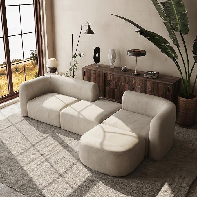 Acanva Luxury Modern Tight Curved Back Velvet Sofa, Minimalist Style Comfy Couch - Image 4
