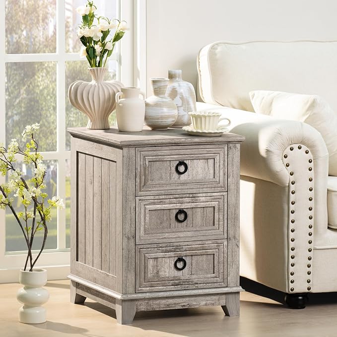 Joaxswe Farmhouse Night Stand Set of 2, Dresser - Image 5